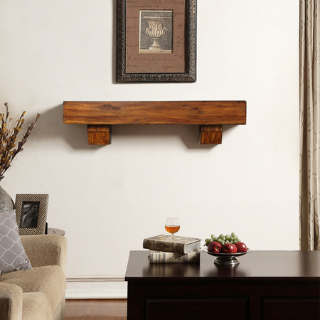 DULUTH FORGE 48In. Fireplace Shelf Mantel With Corbel Option Included - Brown F DFSM48-BR